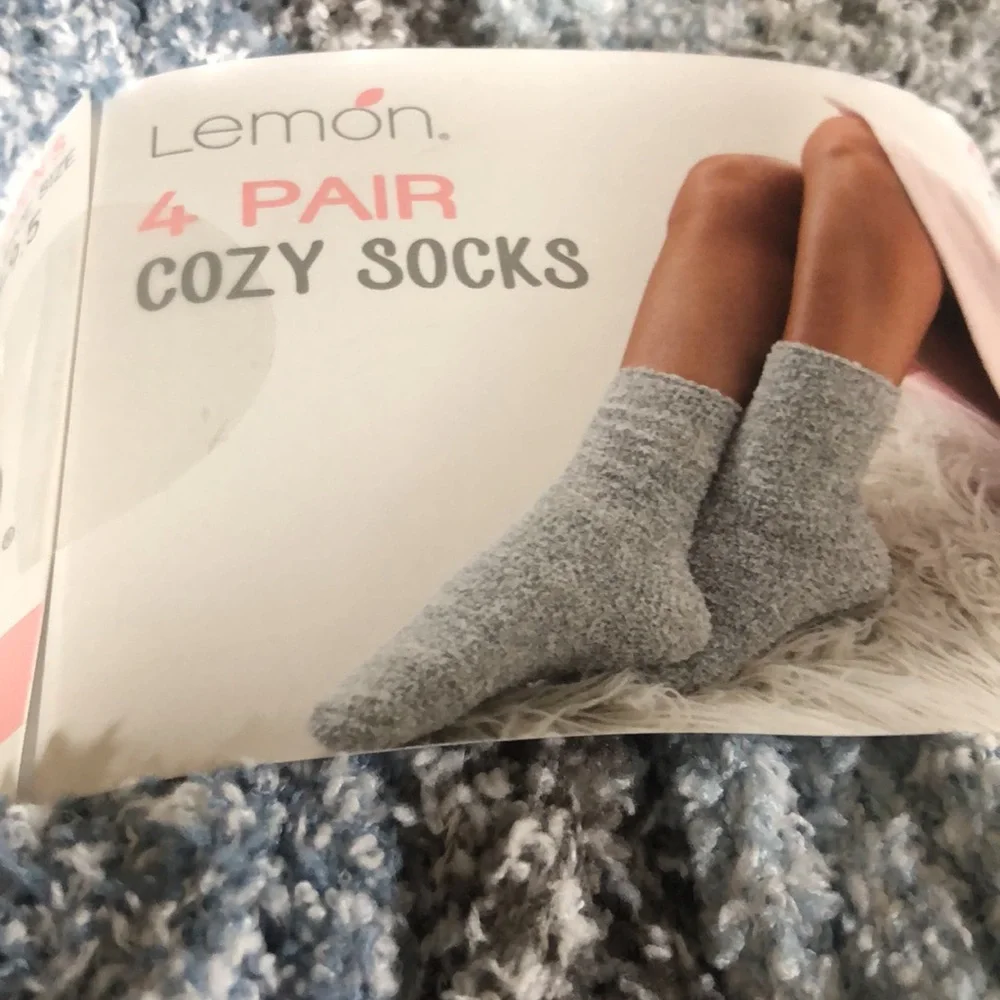 LEMON 4 PAIRS COZY SOCKS